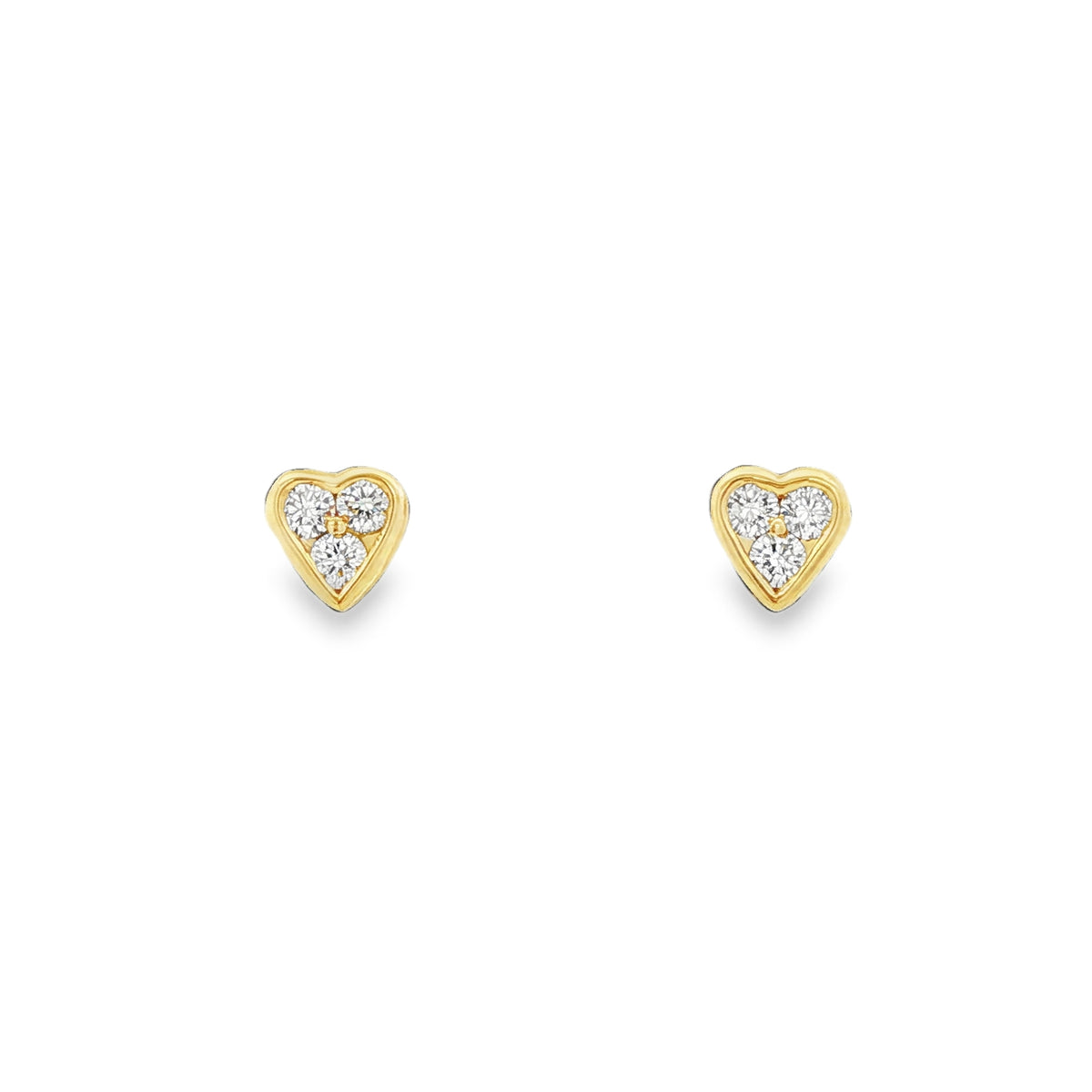 Diamond Heart 18ct Yellow Gold Stud Earrings