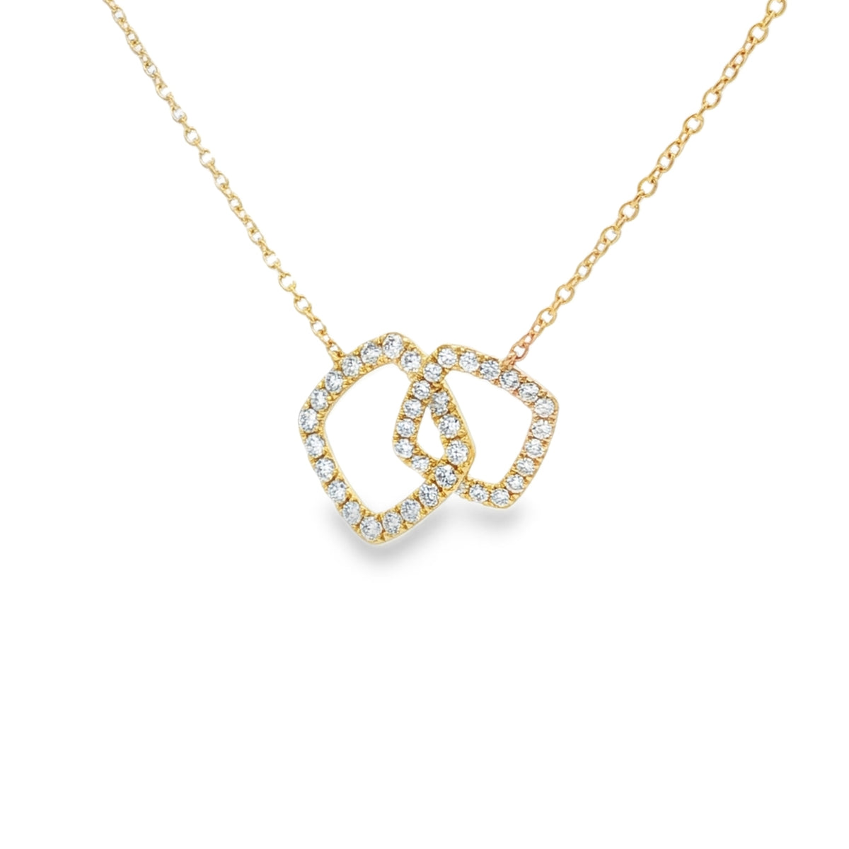 Diamond Interlinked Cushion Shape 0.49ct 18ct Yellow Gold Pendant