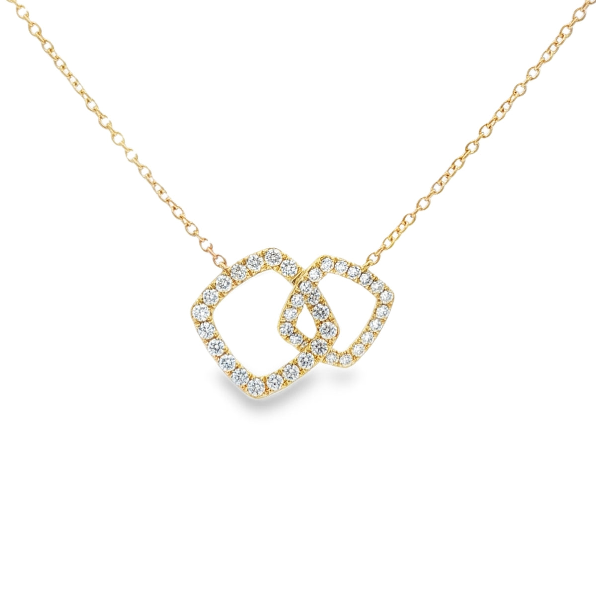 Diamond Interlinked Cushion Shape 0.49ct 18ct Yellow Gold Pendant
