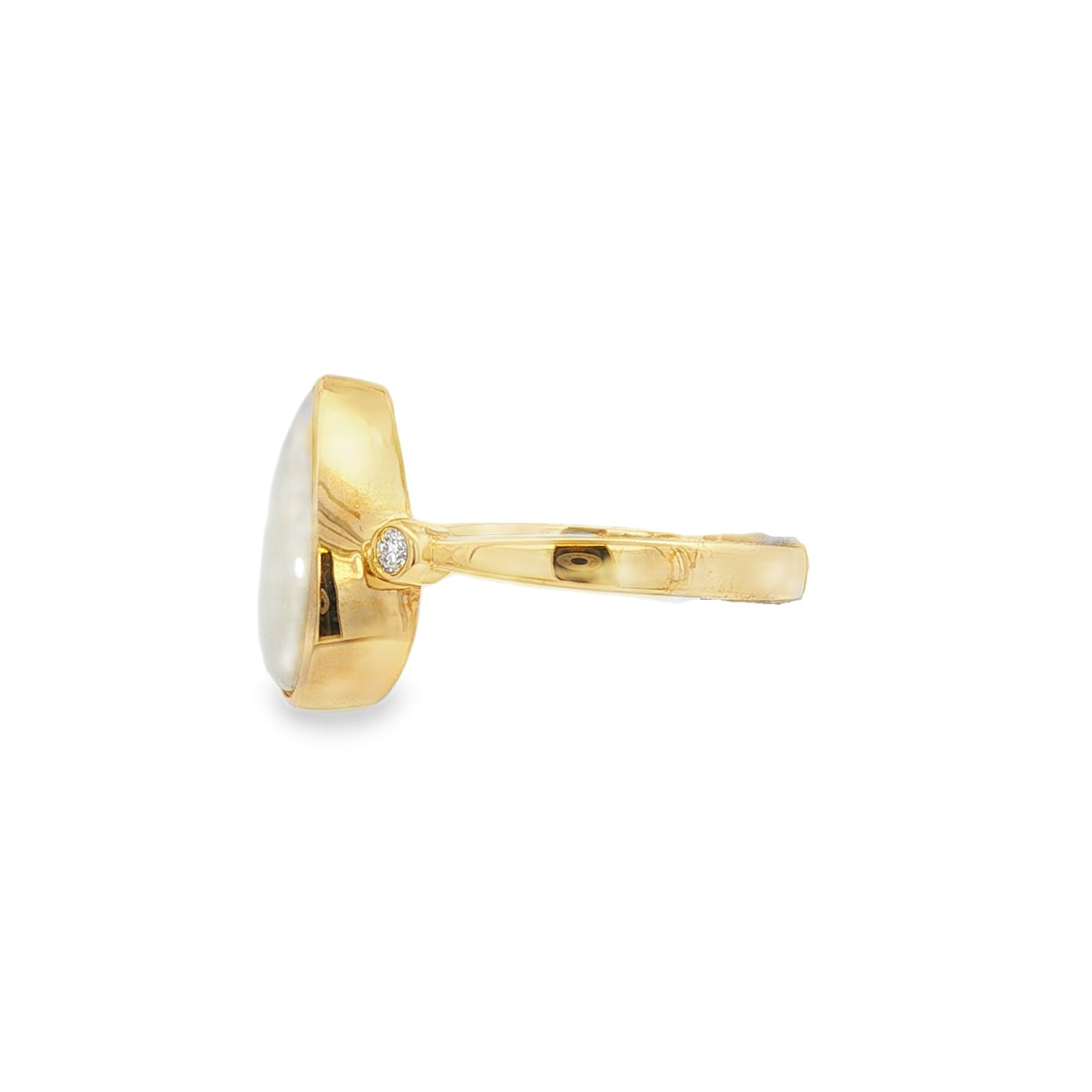 Opal & Diamond Pear Shaped Solid 9ct Yellow Gold Ring
