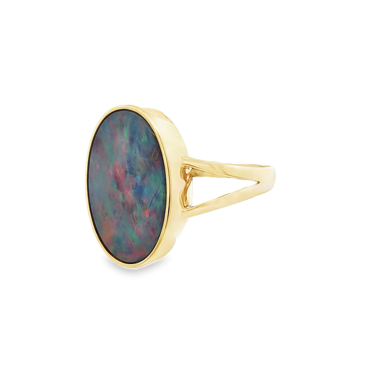 Opal Doublet 9ct Yellow Gold Ring