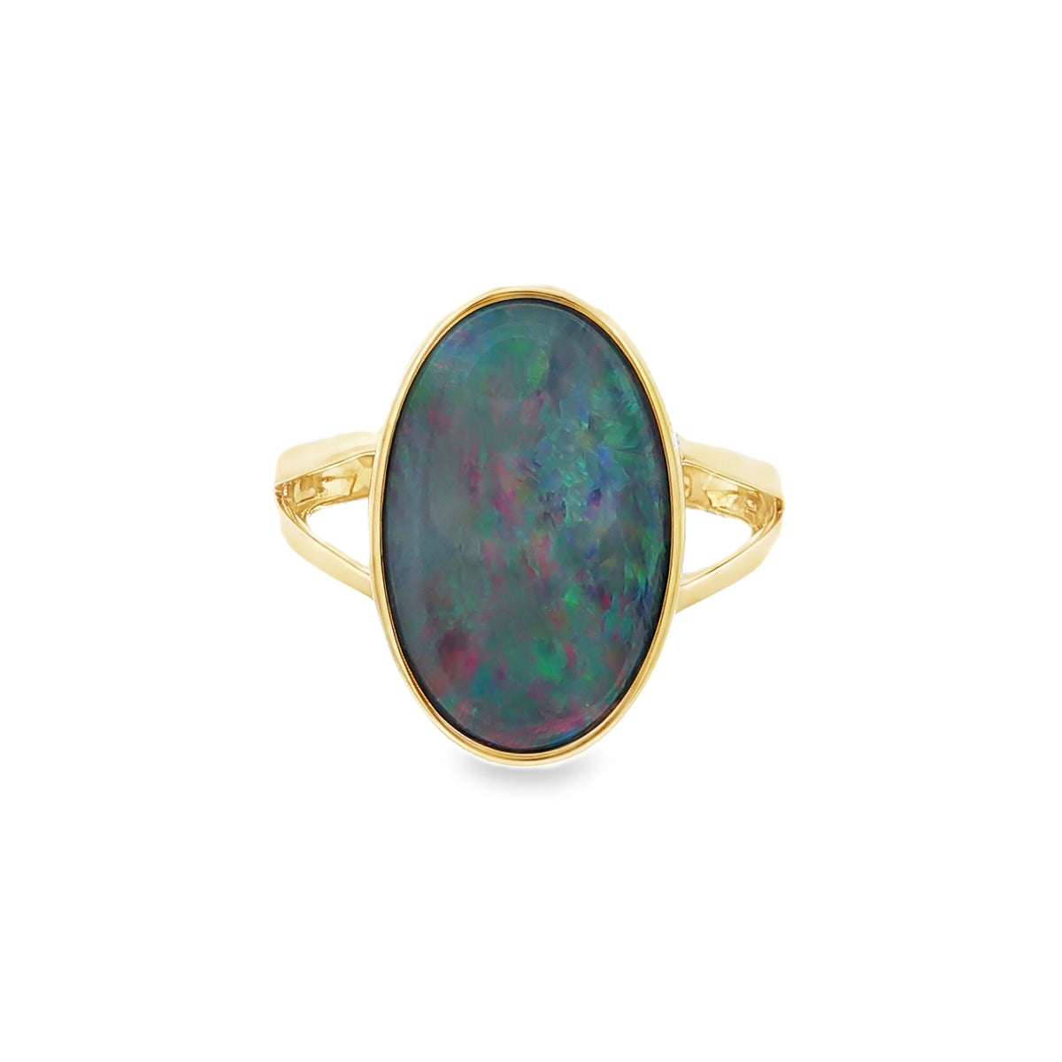 Opal Doublet 9ct Yellow Gold Ring