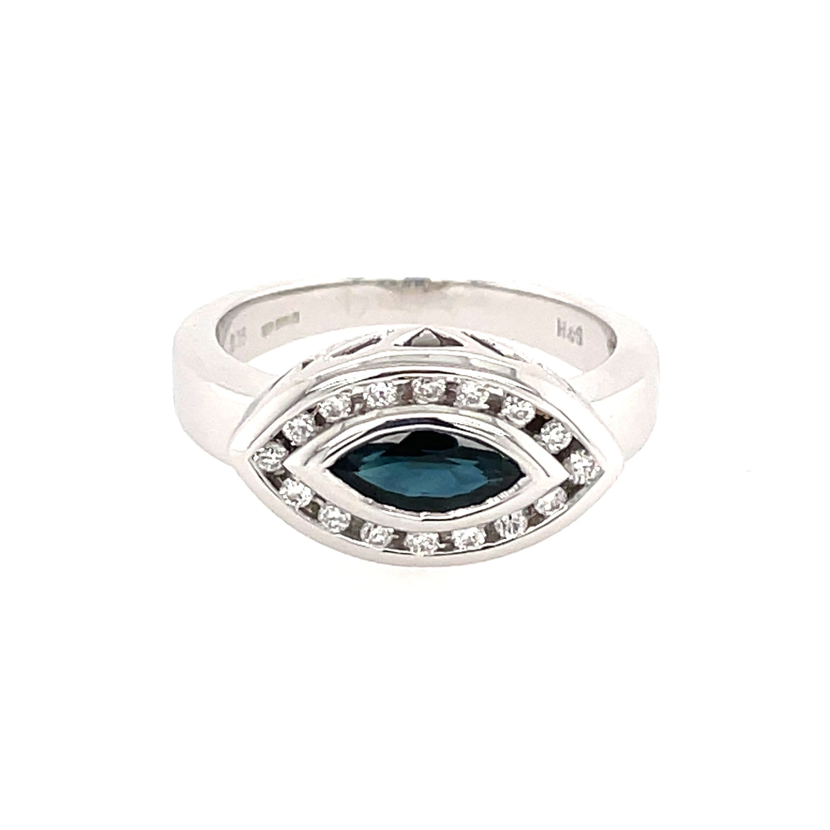 Oval Sapphire & Diamond Cluster 18ct Ring
