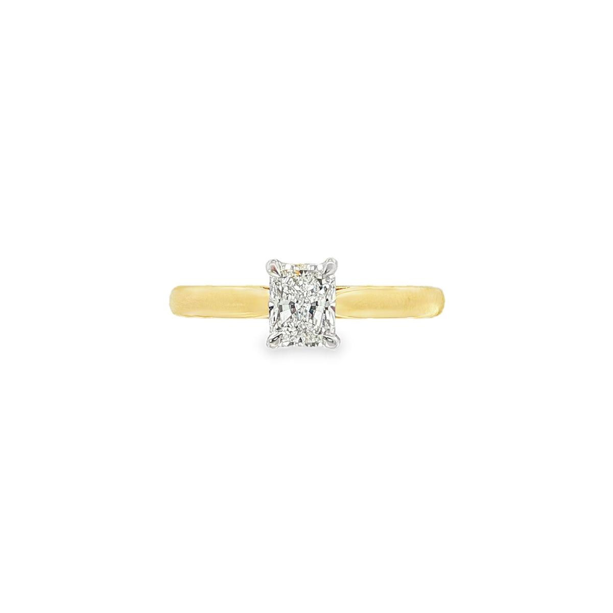Yellow Gold Radiant Cut 0.70ct Diamond Ring