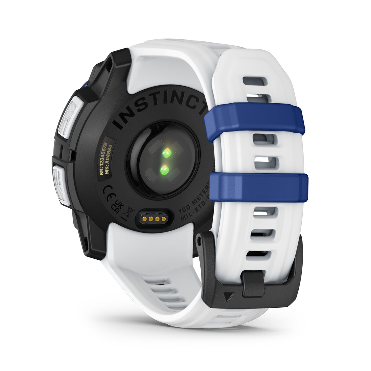 Garmin Instinct 3 - 45mm, Solar, Whitestone with Whitestone/Bolt Blue Band 010-02934-03