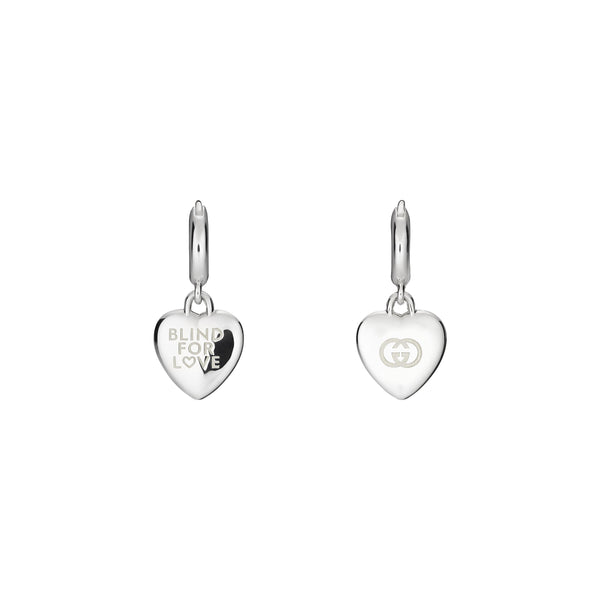 Gucci Blind For Love Sterling Silver Hoop Earrings
