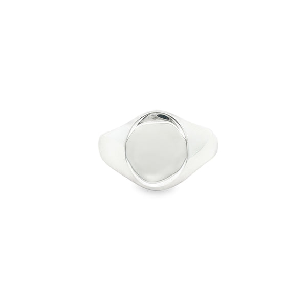 Silver Plain Oval Signet Ring