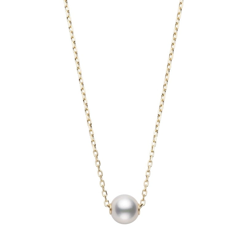 Mikimoto Akoya Cultured Single Pearl Pendant 18ct Yellow Gold