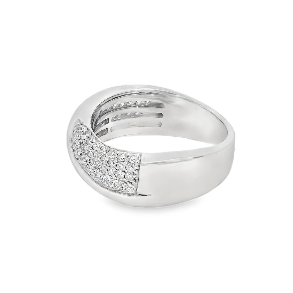 White Gold & Diamond Cross Over 18ct Ring