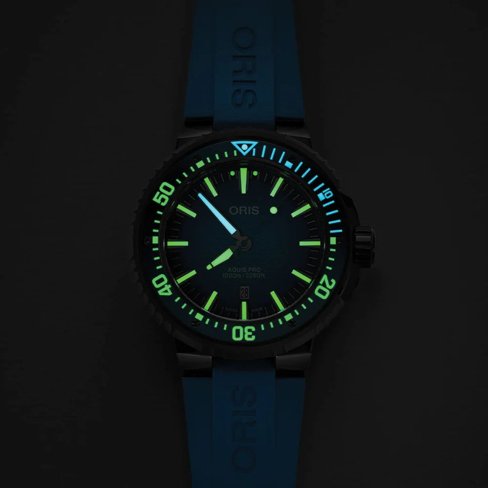 Oris Aquis Pro 1000m Titanium 19.5mm Watch 01 733 7801 7255-Set