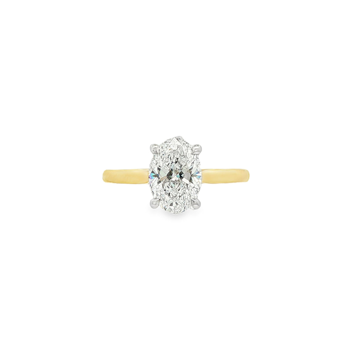 Oval Cut 1.57ct Lab Grown Diamond 18ct Yellow Gold & Platinum Ring