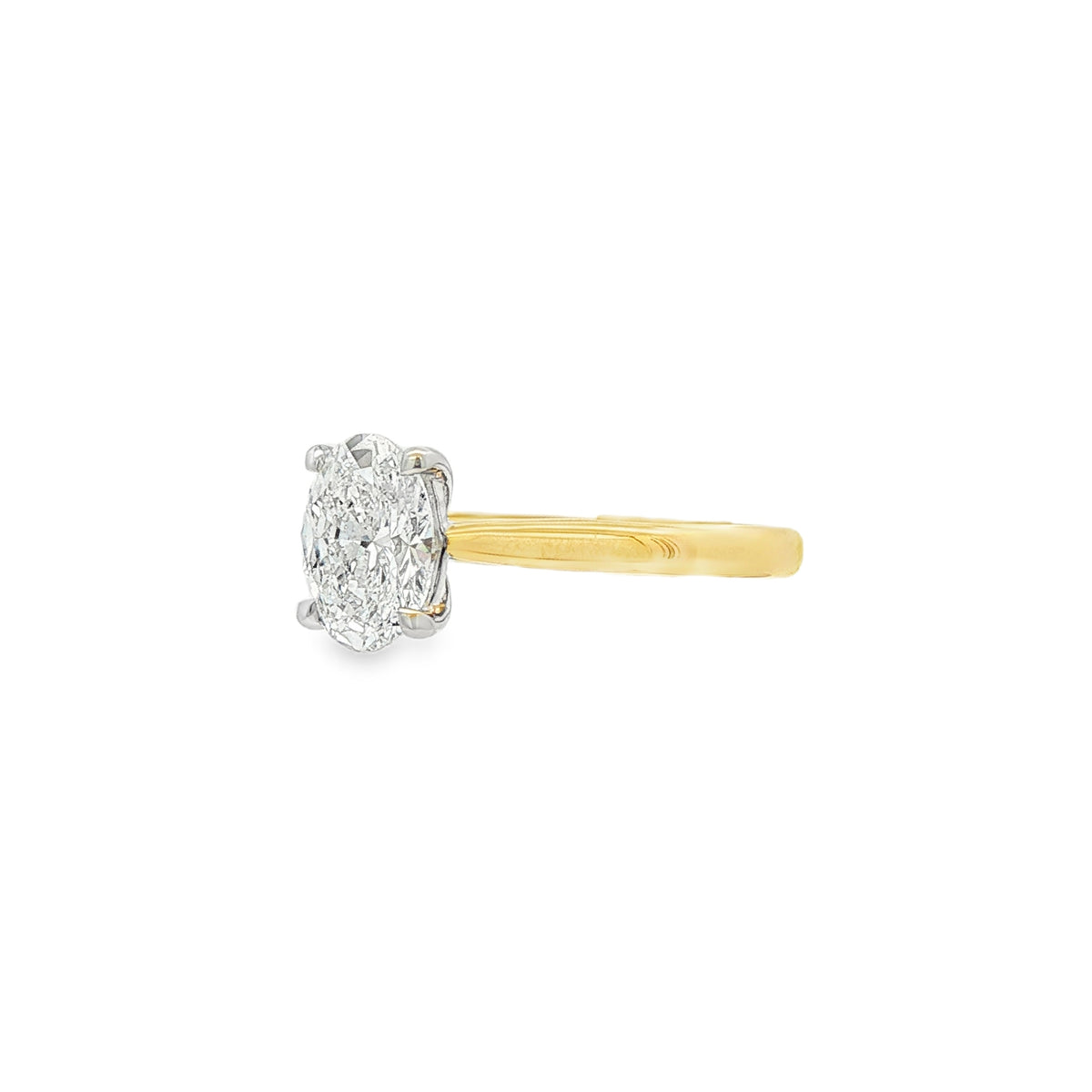 Oval Cut 1.06ct Lab Grown Diamond 18ct Yellow Gold & Platinum Ring