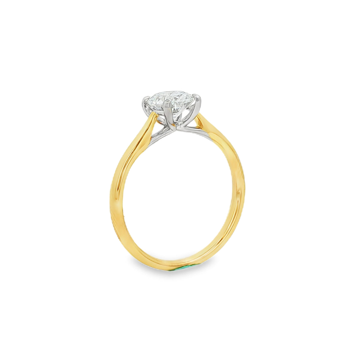 Oval Cut 1.06ct Lab Grown Diamond 18ct Yellow Gold & Platinum Ring