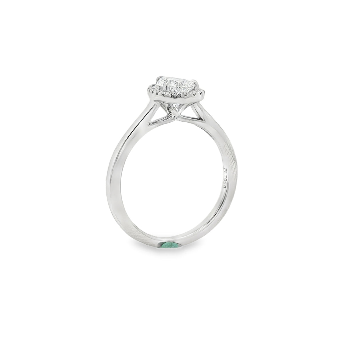 Platinum Pear Cut 0.70ct Diamond Halo Ring