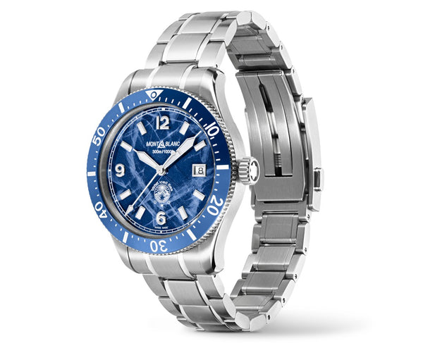 Montblanc Iced Sea Automatic Date Blue 41mm Watch MB129369
