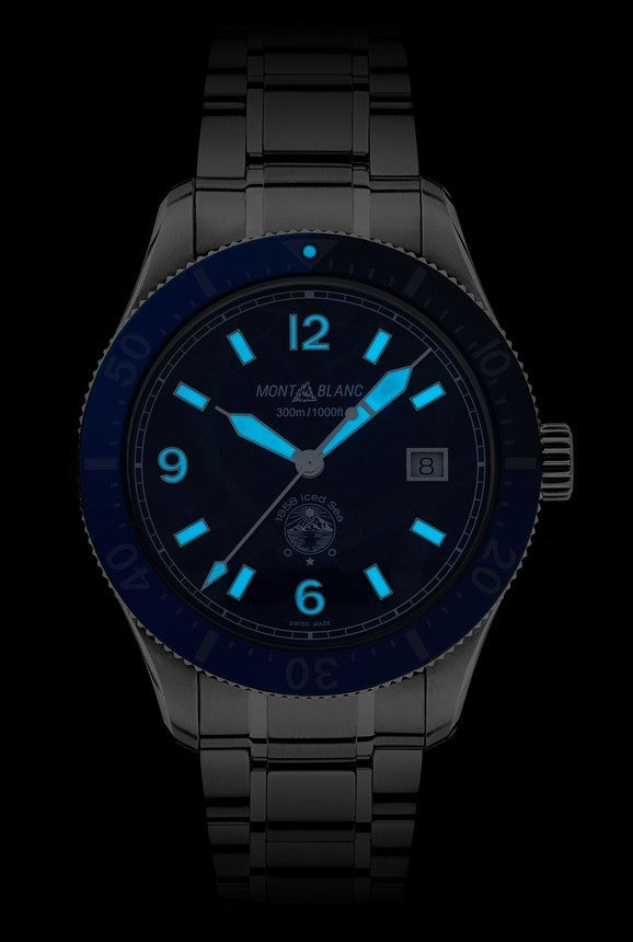 Montblanc Iced Sea Automatic Date Blue 41mm Watch MB129369