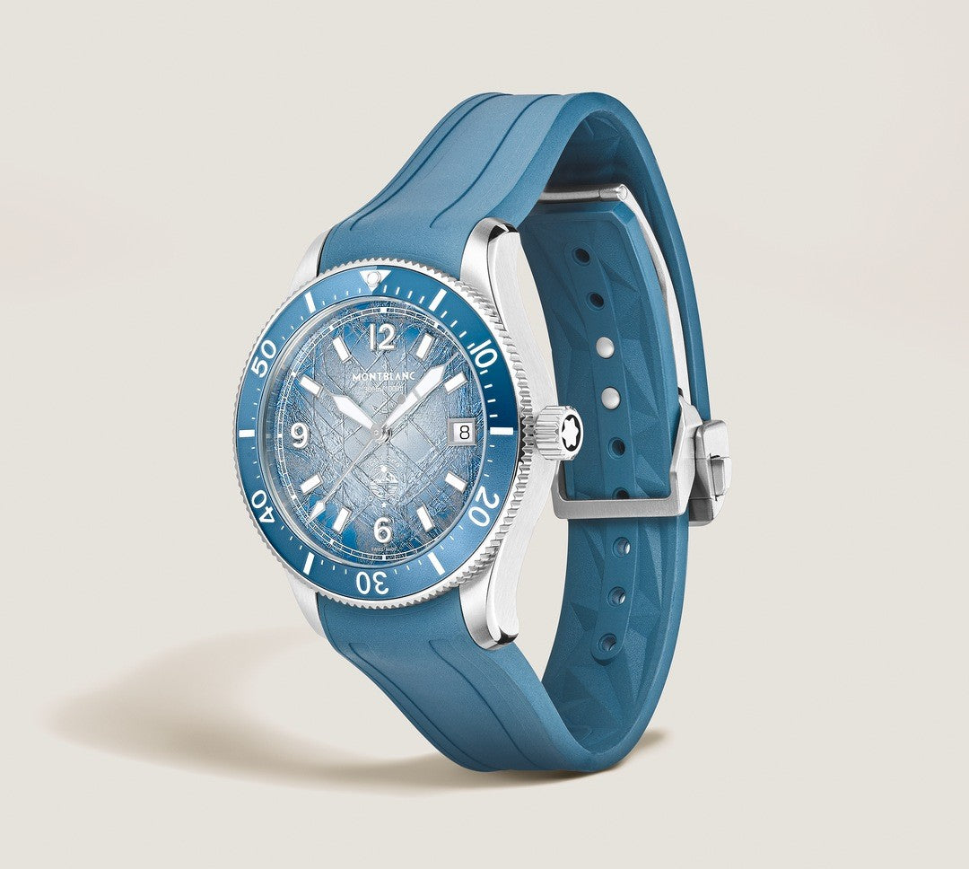 Montblanc Iced Sea Automatic Date 0 Oxygen Light Blue 38mm Watch MB134023