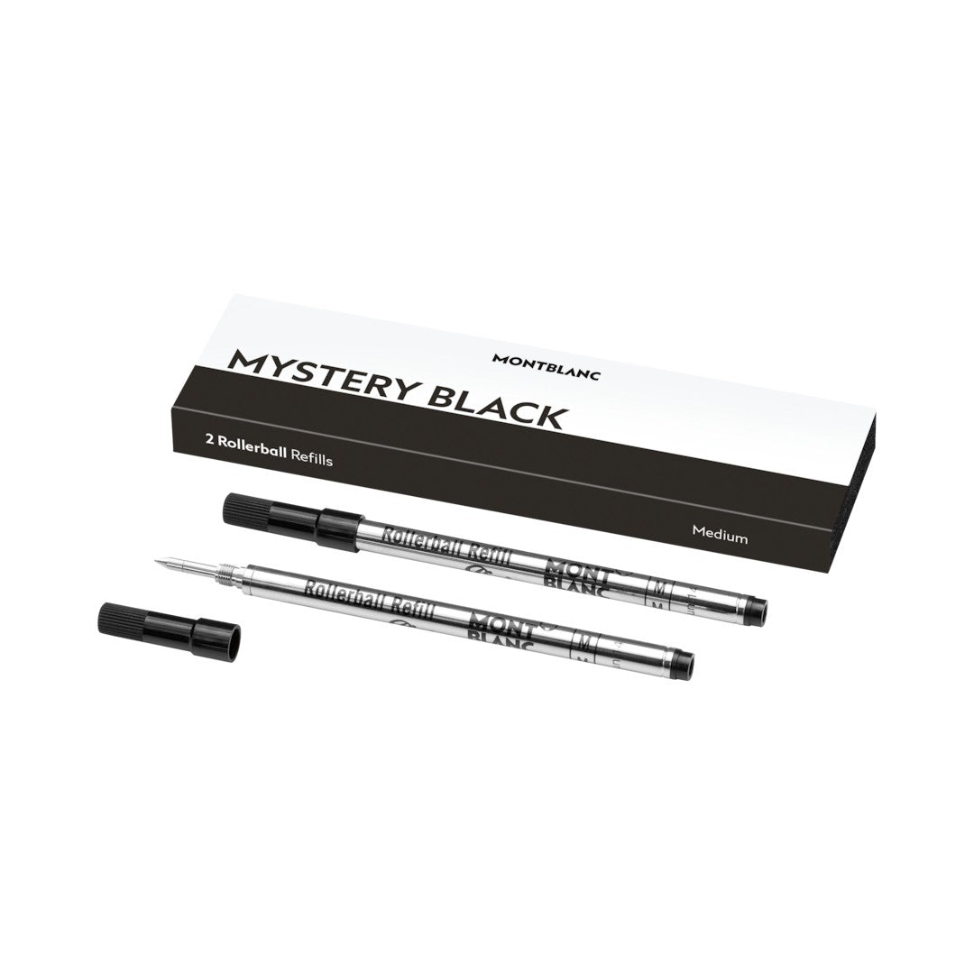 Montblanc 2 x Rollerball Refills, Mystery Black Medium MB128231
