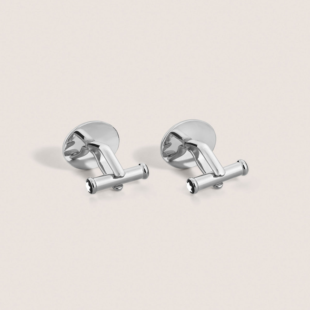 Montblanc Meisterstück Oval Cufflinks with Black Geometric Lacquer Inlay MB134468