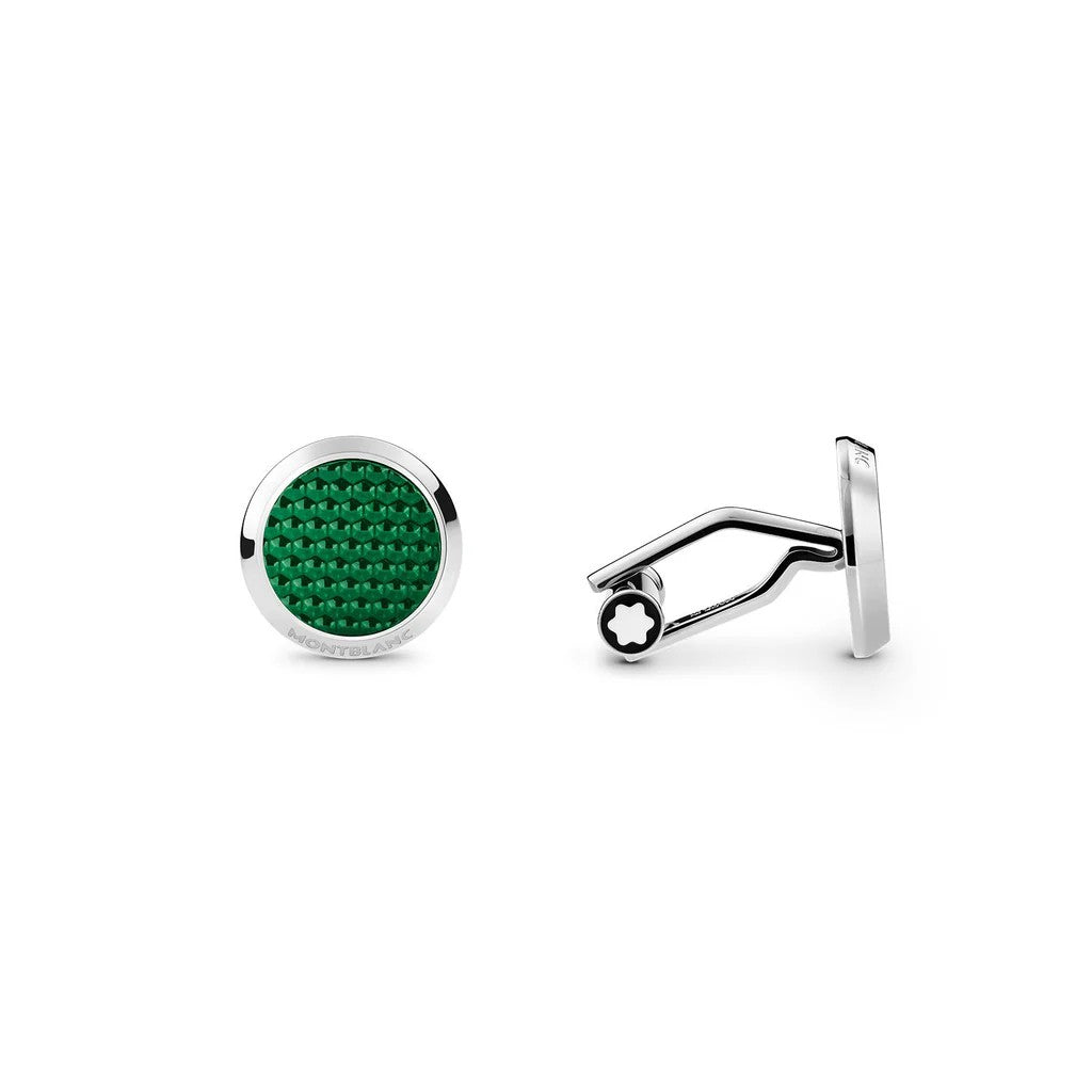 Montblanc Meisterstück Cufflinks with Green Patterned Lacquer Inlay MB129831