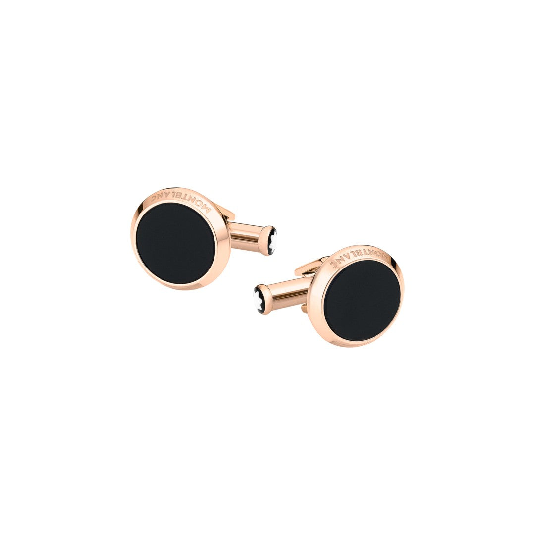 Montblanc Meisterstück Cufflinks with Onyx Inlay, Rose PVD MB116663
