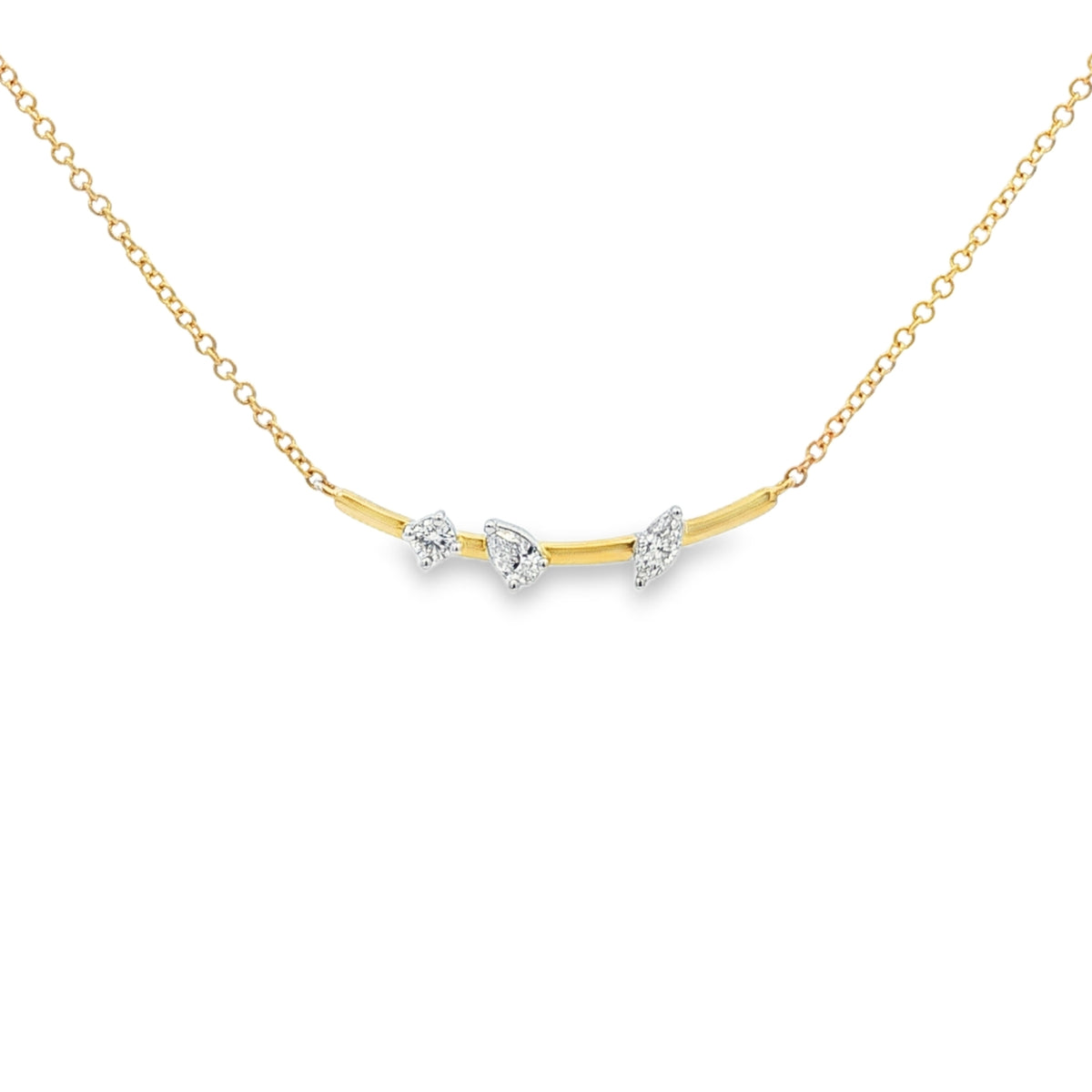 Diamond Mixed Cut 0.25ct 18ct Yellow Gold Pendant