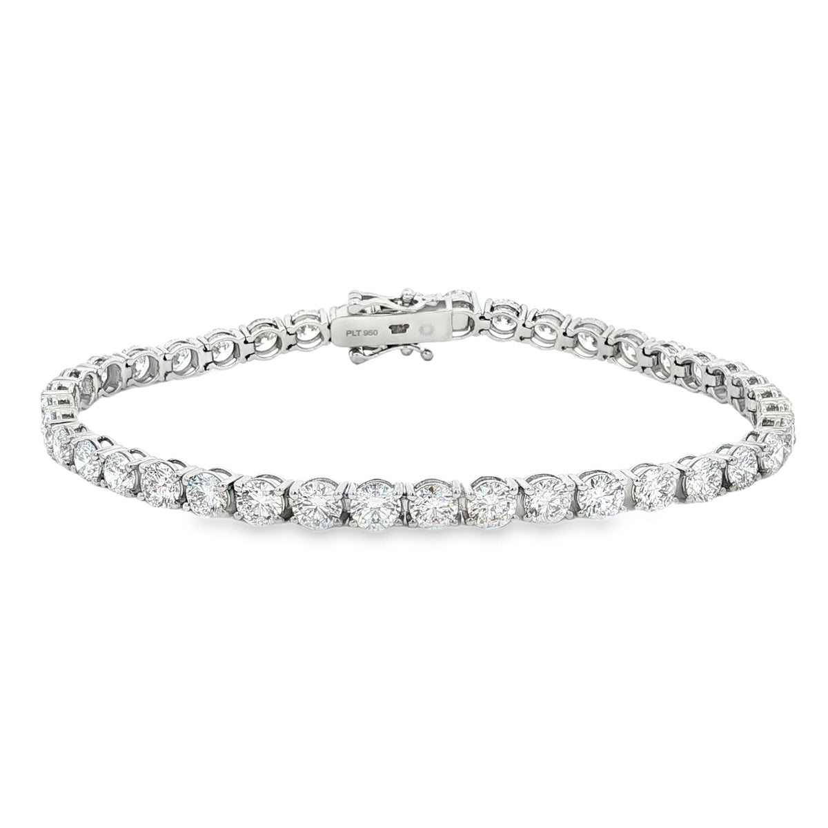 Round Brilliant 10.00ct Lab Grown Diamond Platinmu Bracelet