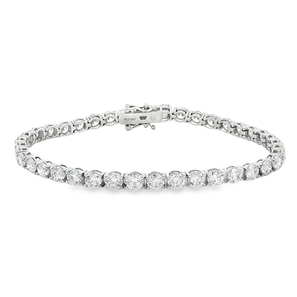 Round Brilliant 10.00ct Lab Grown Diamond Platinmu Bracelet