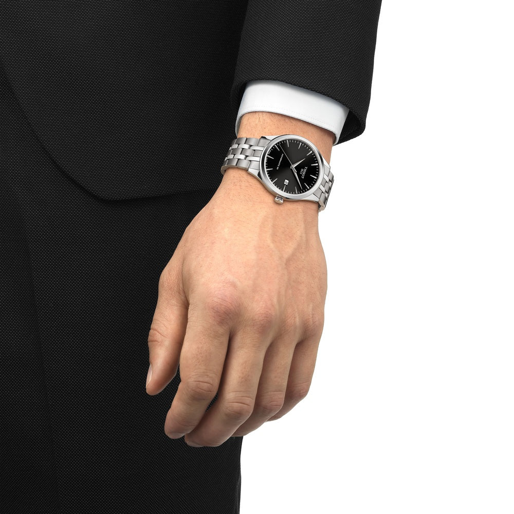 Tissot Classic Dream Steel 40mm Powermatic 80 Black Dial Watch T1584071105100