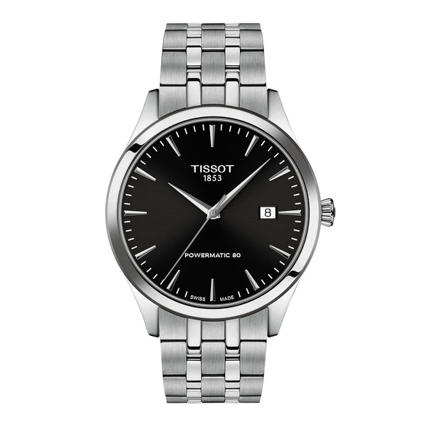 Tissot Classic Dream Steel 40mm Powermatic 80 Black Dial Watch T1584071105100