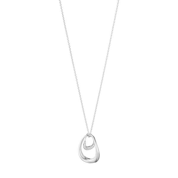 Georg Jensen Offspring Necklace with Pendant, Sterling Silver, Diamonds 0.08ct