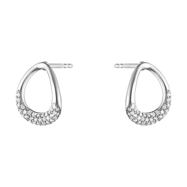 Georg Jensen Offspring Earrings, Sterling Silver, Diamonds
