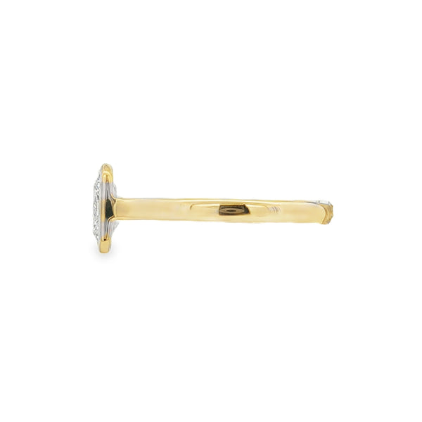 Radiant Cut 1.01ct Rub Over Diamond, 18ct Yellow Gold Ring