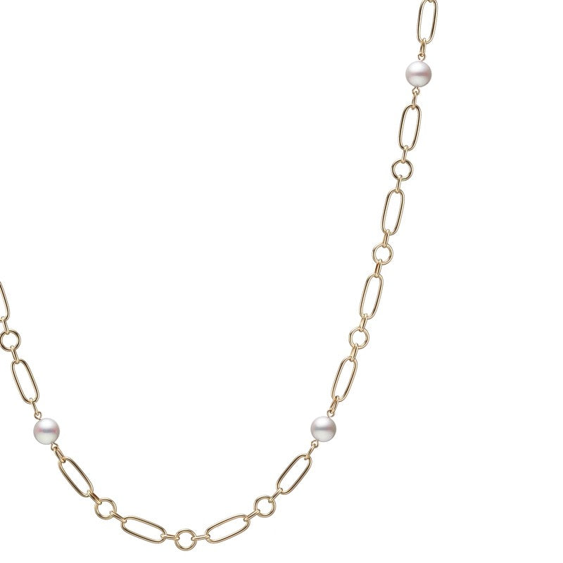 Mikimoto 'M Code' 18ct Yellow Gold Akoya Cultured Pearl Necklace