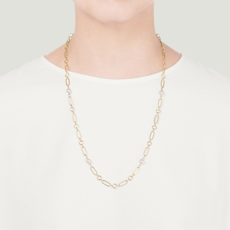 Mikimoto 'M Code' 18ct Yellow Gold Akoya Cultured Pearl Necklace