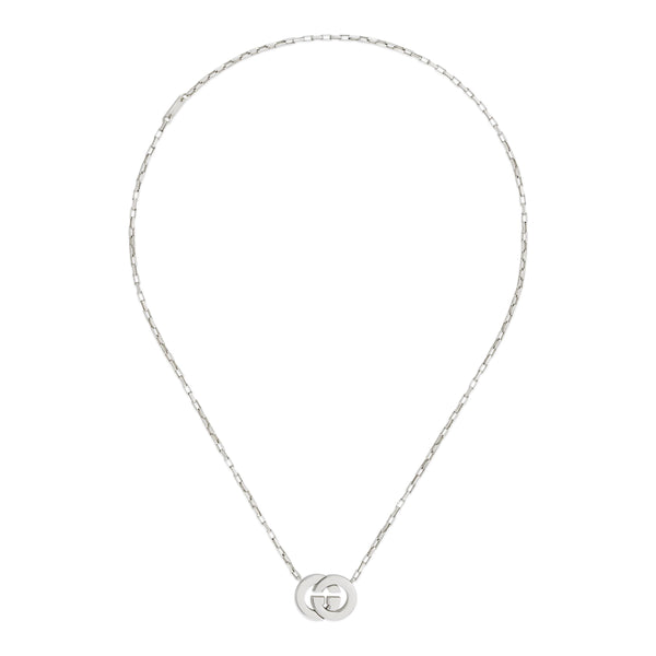 Gucci Interlocking Sterling Silver Pendant Necklace 45cm