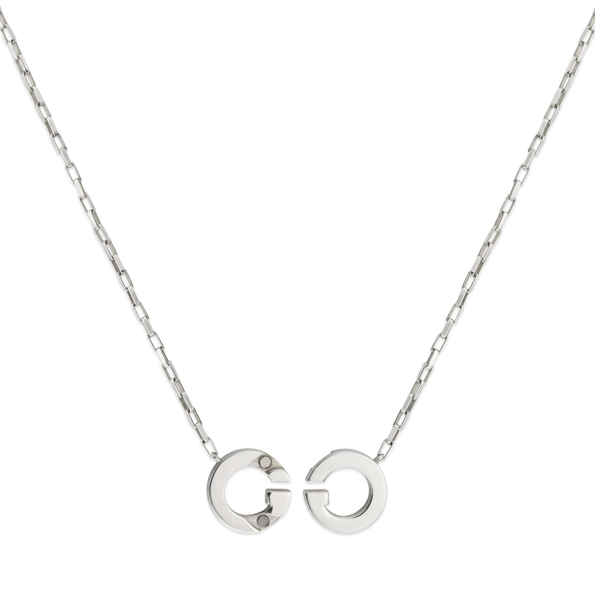 Gucci Interlocking Sterling Silver Pendant Necklace 45cm