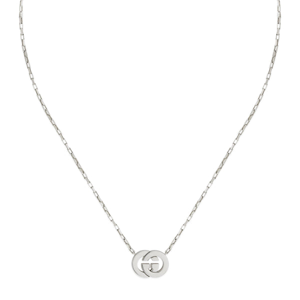Gucci Interlocking Sterling Silver Pendant Necklace 45cm