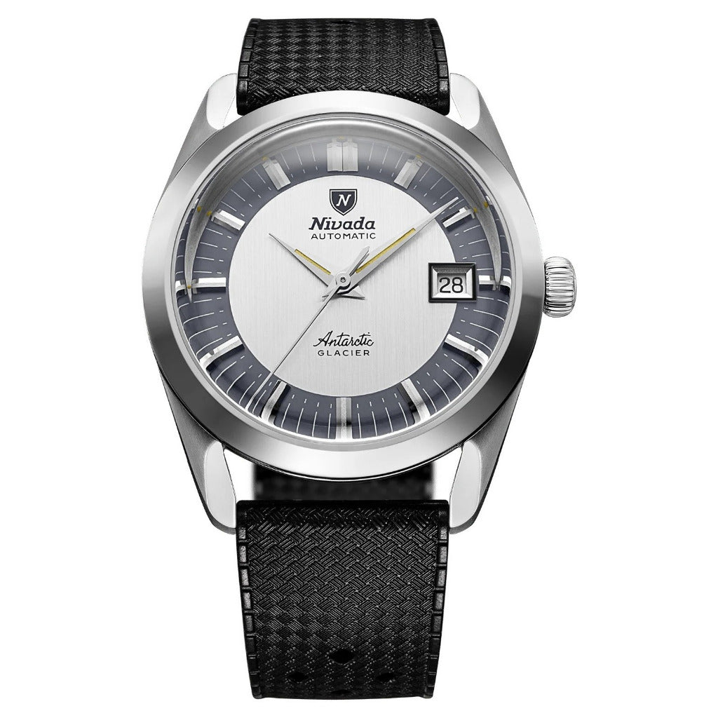 Nivada Grenchen Antarctic Glacier 38mm Watch, Rubber tropic strap 32063A01