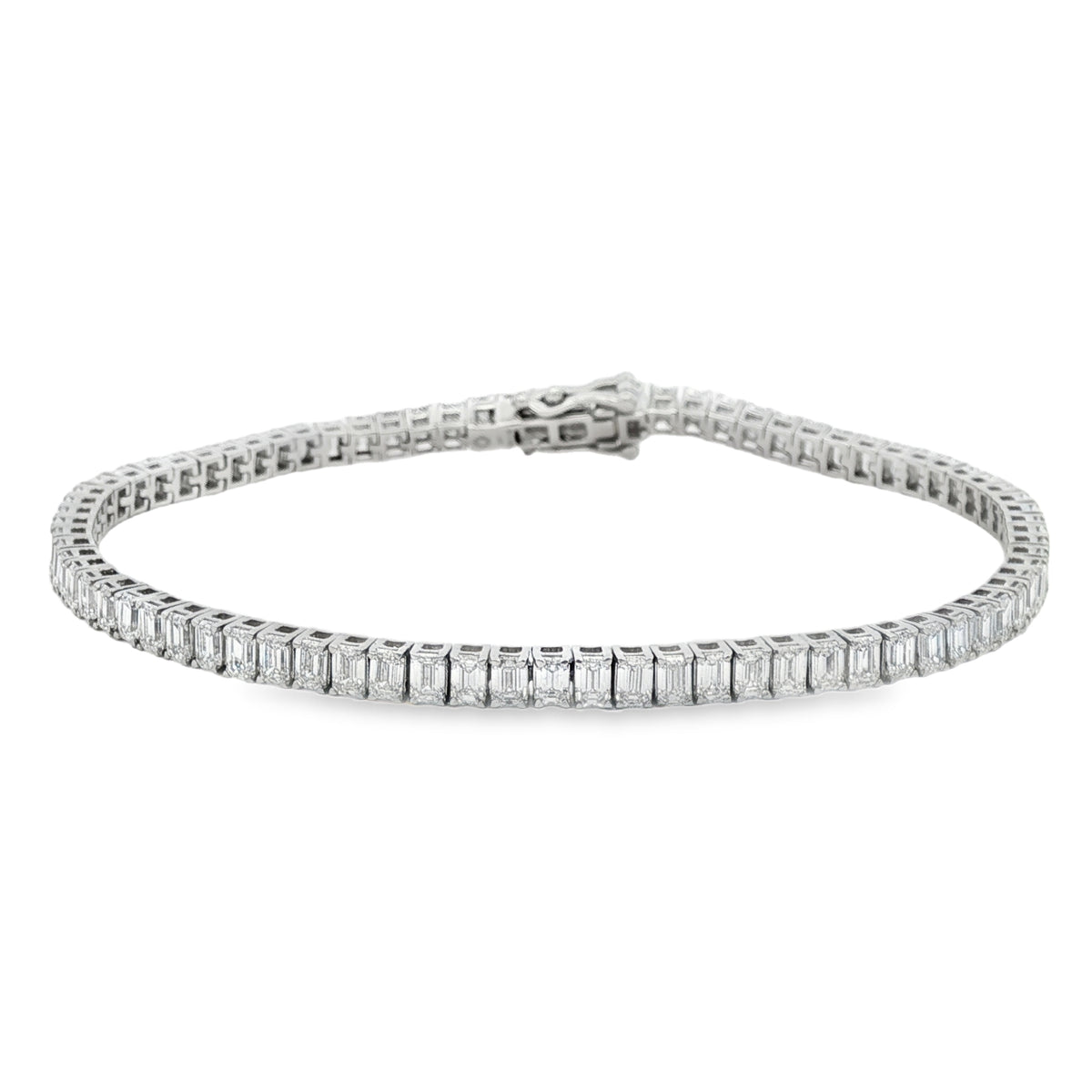 Emerald Cut 6.25ct Lab Grown Platinum Bracelet