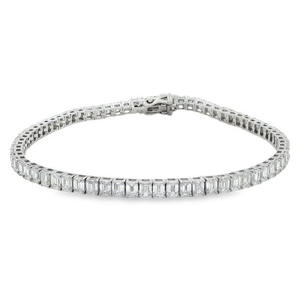 Emerald Cut 8.00ct Lab Grown Platinum Bracelet