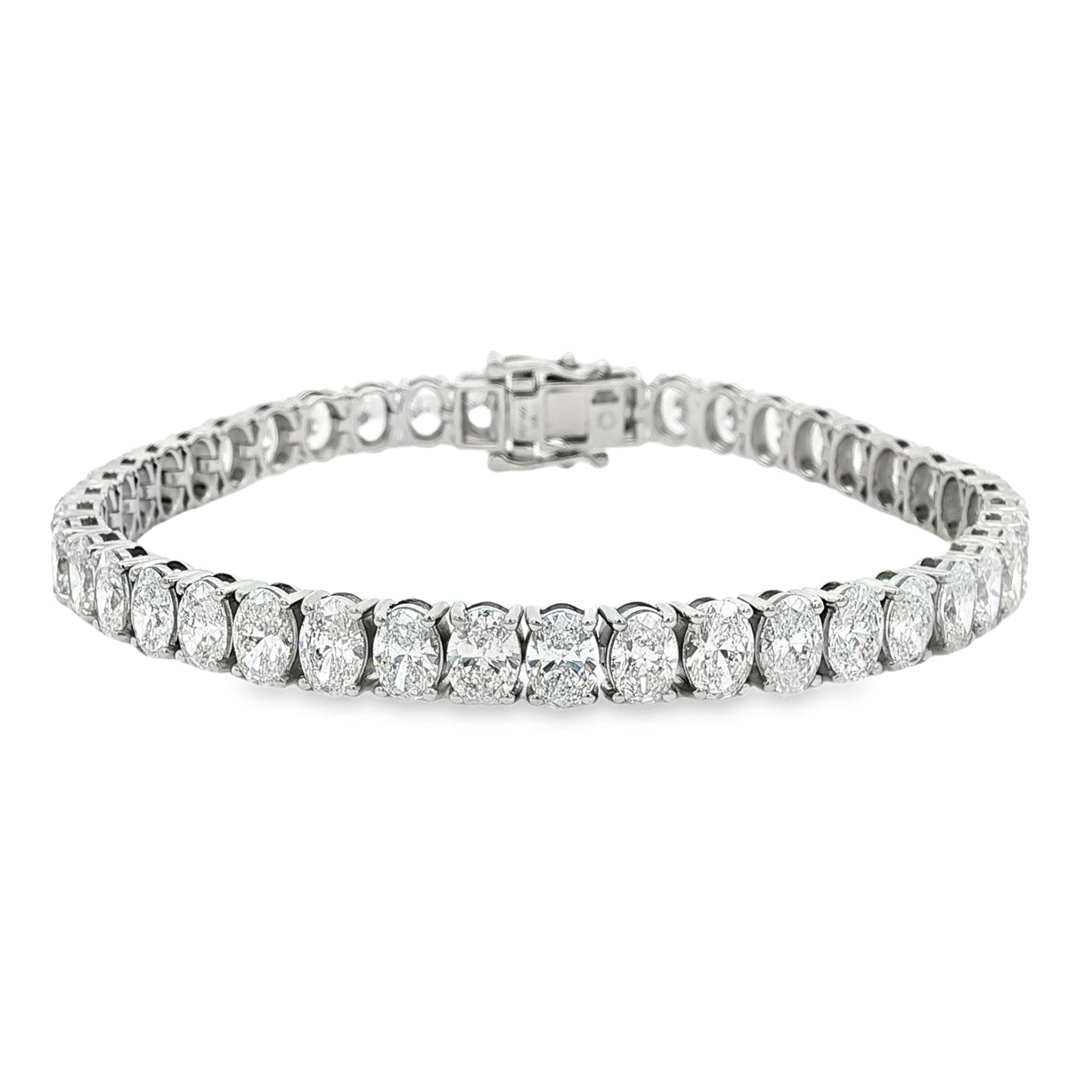 Oval Cut 15.00ct Lab Grown Platinum Bracelet