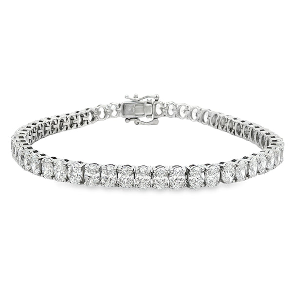 Oval Cut 11.00ct Lab Grown Platinum Bracelet