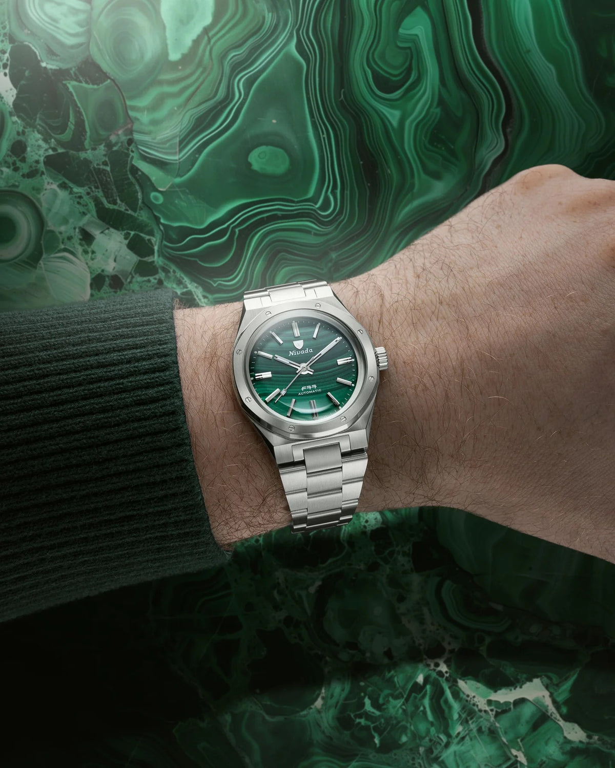 Nivada Grenchen F77 Malachite Mark 1 - Limited Edition 37mm 68036A77