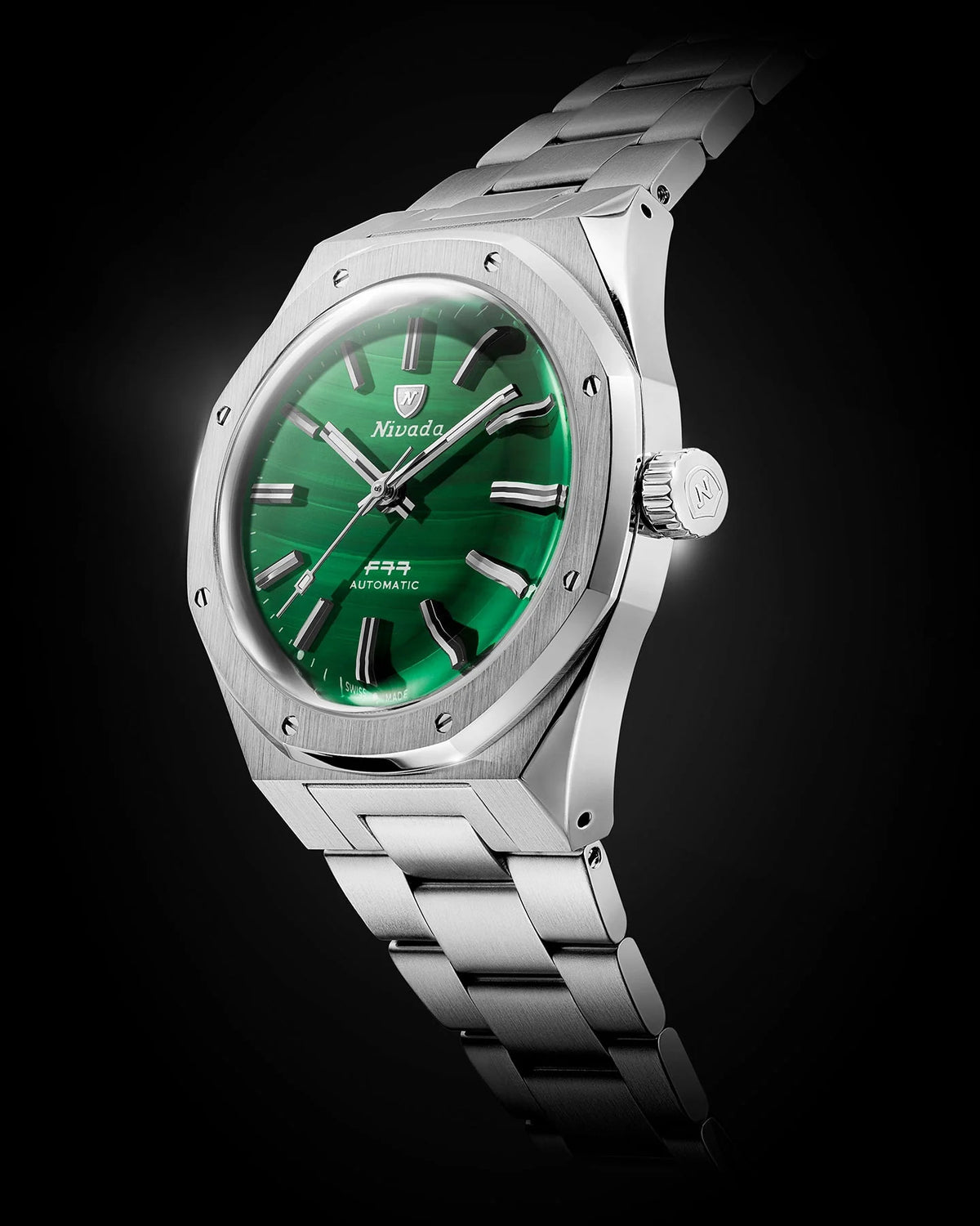 Nivada Grenchen F77 Malachite Mark 1 - Limited Edition 37mm 68036A77