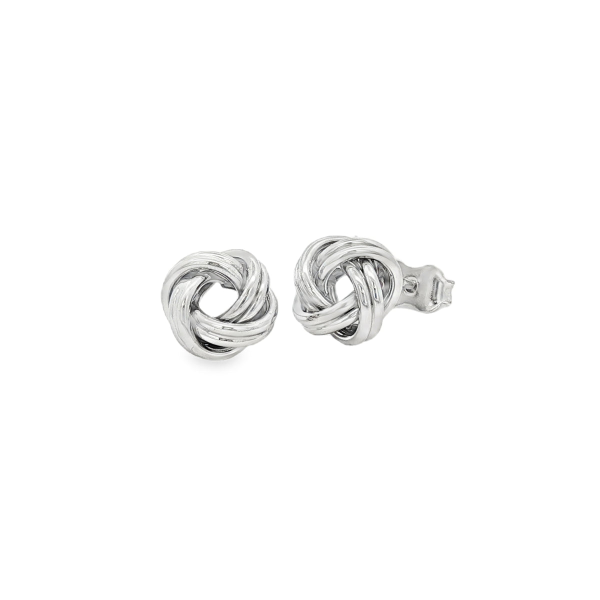 Knot, 9ct White Gold Stud Earrings