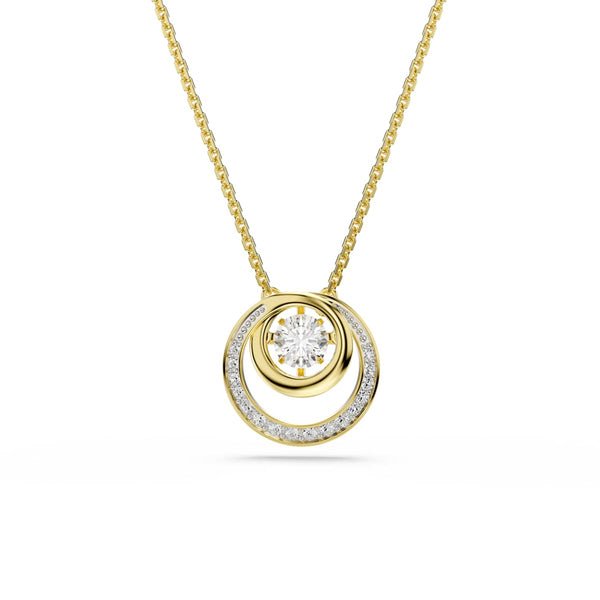 Swarovski Hyperbola pendant, Round cut, White, Gold-tone plated