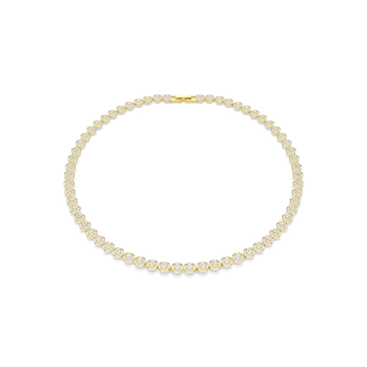 Swarovski Una Angelic necklace, Round cut, Small, White, Gold-tone plated