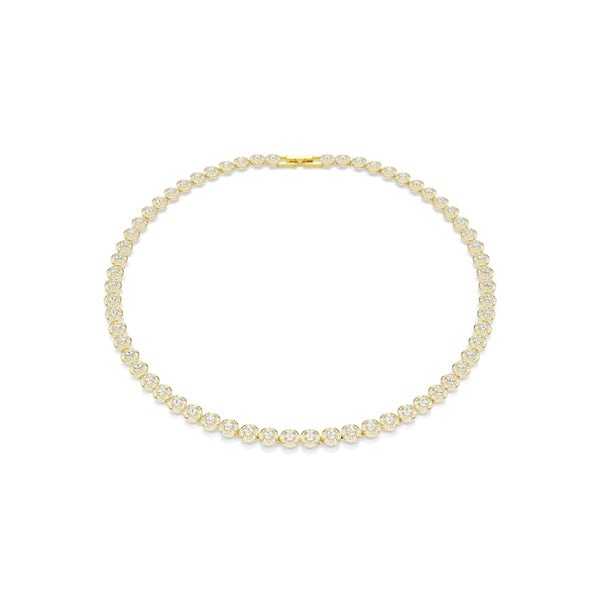 Swarovski Una Angelic necklace, Round cut, Small, White, Gold-tone plated