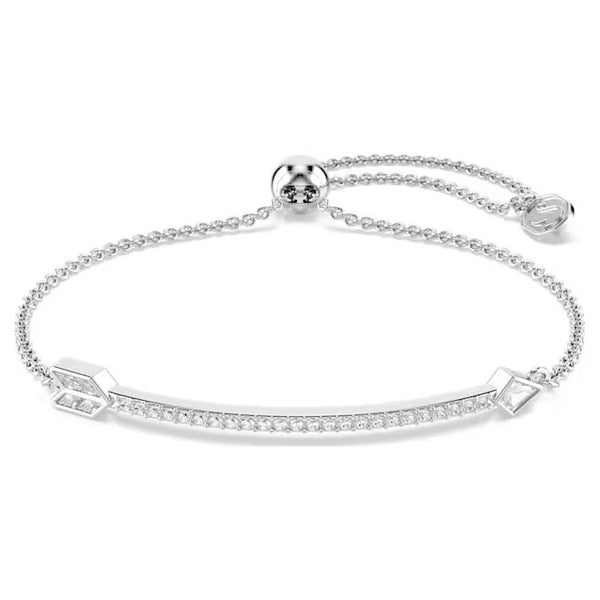 Swarovski Idyllia bracelet, Mixed cuts, Arrow, White, Rhodium plated